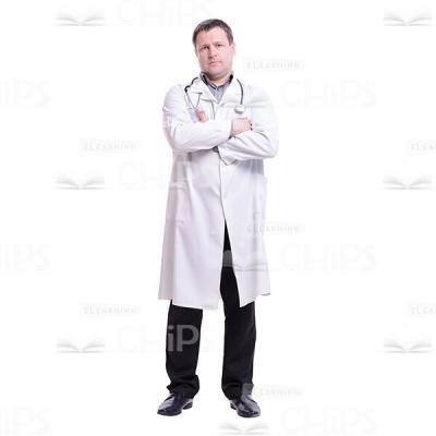 Serious Doctor With Crossed Arms Cutout Photo-0