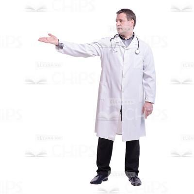 Serious Doctor With Stretched Right Hand Cutout Photo-0