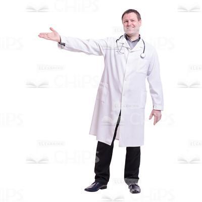 Smiling Doctor With Stretched Right Hand Cutout Photo-0