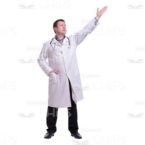 Doctor With Raised Left Arm Cutout Photo-0
