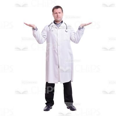 Both Hands With Palms Up Standing Doctor Cutout Photo-0