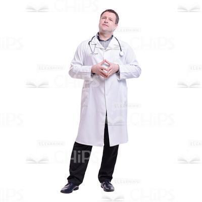 Thoughtfully Looking Up Doctor Cutout Photo-0