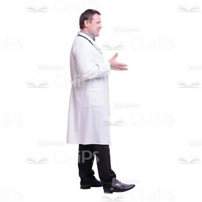 Profile View Happy Talking Doctor Cutout Photo-0