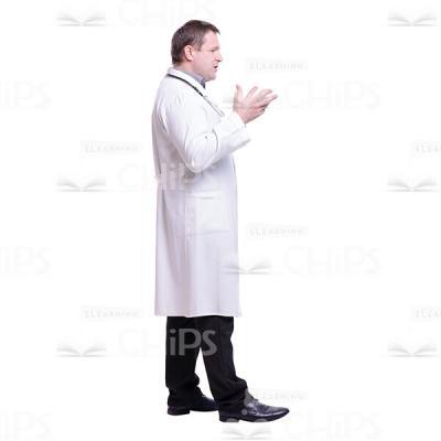 Profile View Walking Speaking Serious Doctor Cutout Photo-0