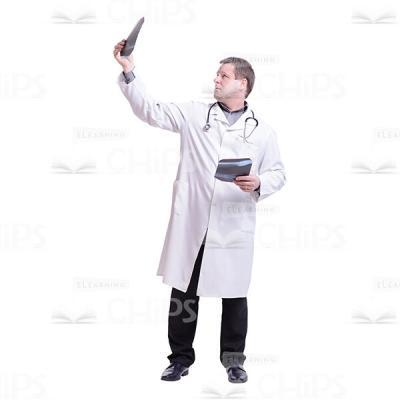Doctor Raising The Roentgen Cutout Photo-0