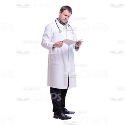 Cutout Photo of Focused Doctor Reading in the Health Card-0