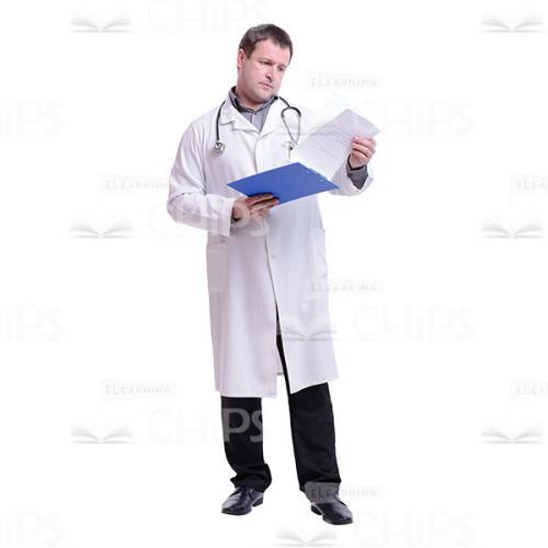 Cutout Photo of Focused Doctor Looking through His Papers-0