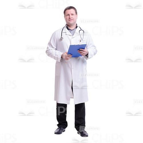 Cutout Photo of Pleased Middle-aged Doctor Holding a Folder-0