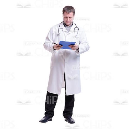 Cutout Photo of Middle-aged Doctor Reading at His Folder-0