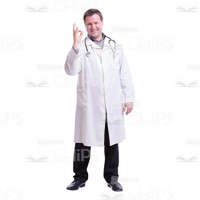 Smiling Doctor Showing Roger Sign Cutout Photo-0