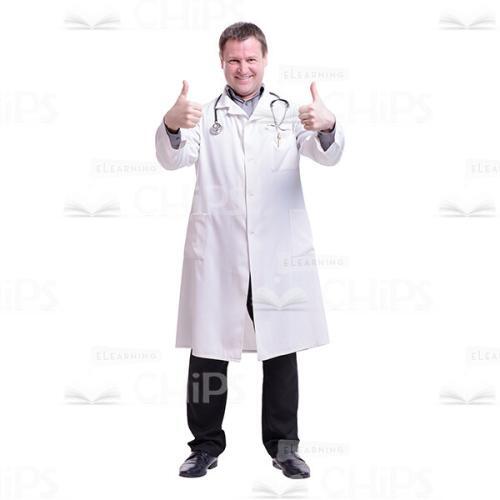 Doctor Showing Like Signs With The both Hands Cutout Photo-0