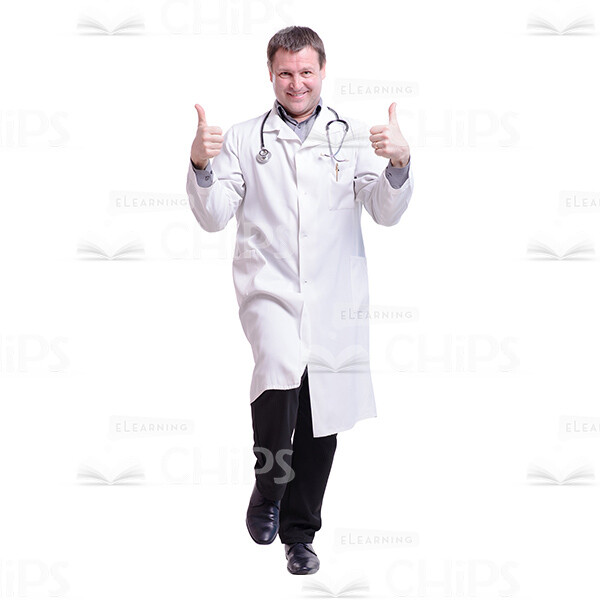 Smiling Doctor Showing Like Signs With The both Hands Cutout Photo-0