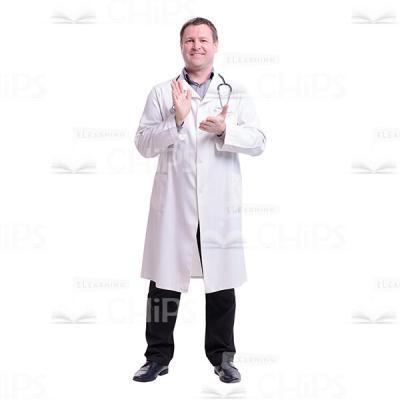 Smiling Applauding Doctor Cutout Photo-0