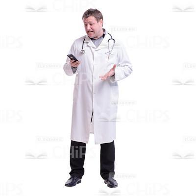 Gesticulating Doctor Talking With The Handy Cutout Photo-0