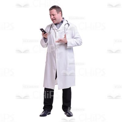 Gesticulating Doctor Looking At The Handy Cutout Photo-0