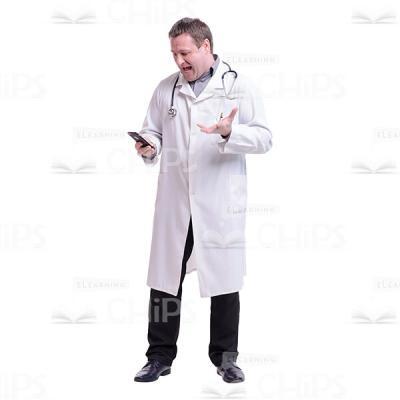 Doctor Looking And Angry Shouting At The Handy Cutout Photo-0