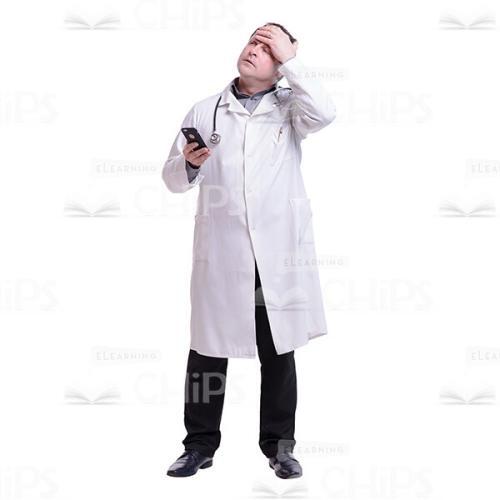 Upset Doctor Holding The Handy Cutout Photo-0