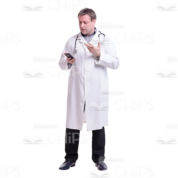 Perplexed Doctor Looking At The Handy Cutout Photo-0