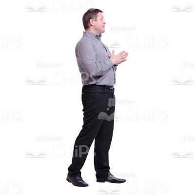 Middle-aged Man with His Palms at Chest Cutout Image-0