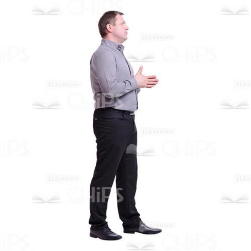 Cutout Picture of Middle-aged Man Folded Arms Together-0