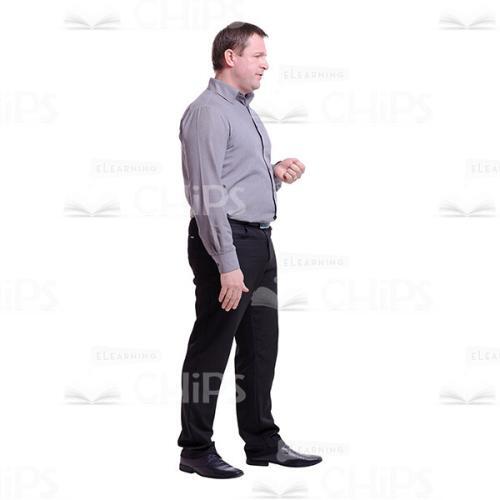 Cutout Picture of Middle-aged Man Bending His Left Hand at the Elbow-0