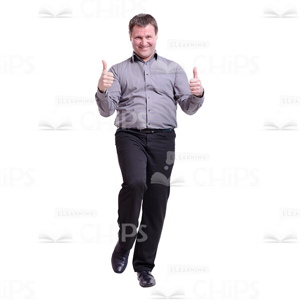 Middle-aged Man Showing Like Signs with the Both Hands Cutout Photo-0