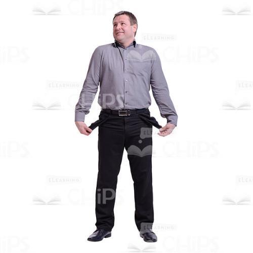 Fascinated Middle-aged Man Turned His Pockets out Cutout Picture-0