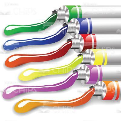 Tubes with Multi-Colored Pastes Vector Image-0