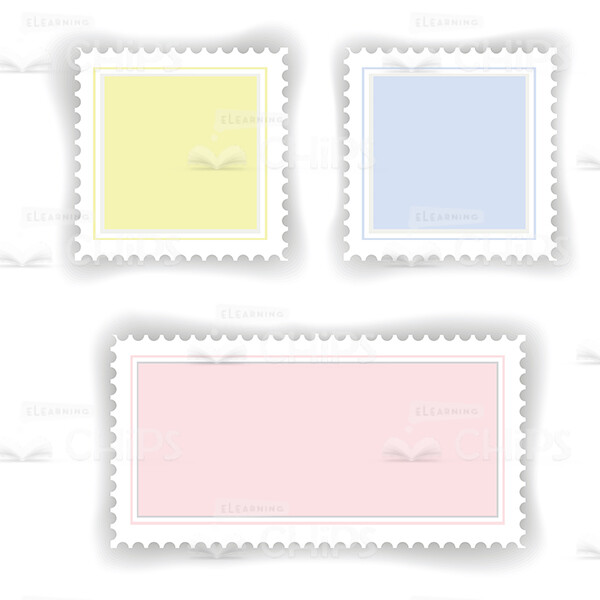 Set of Colored Stamps Vector Artwork-0