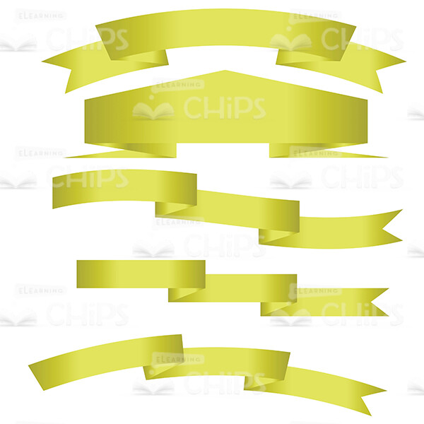 Vector Yellow Ribbons Set-0