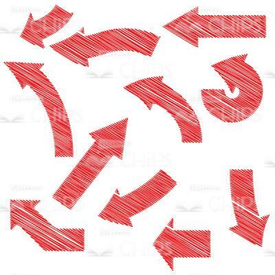 Red Colored Arrows Set Vector Image-0