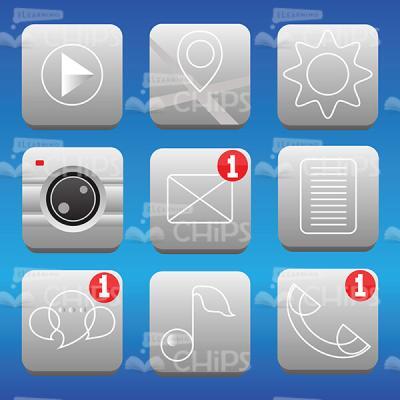 Mobile Phone Application Icons Set Vector Artwork-0