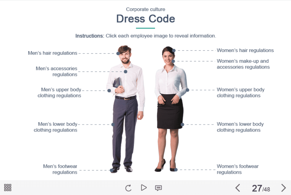 Dress Code With Cutout Characters — Captivate Template – eLearningchips