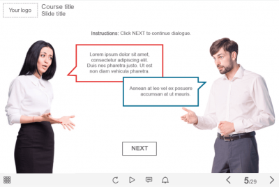 Cutout Characters Talking — Adobe Captivate eLearning Template