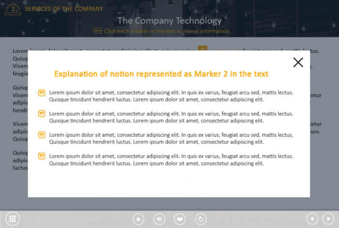 Clickable Text Markers — Captivate Template-44567