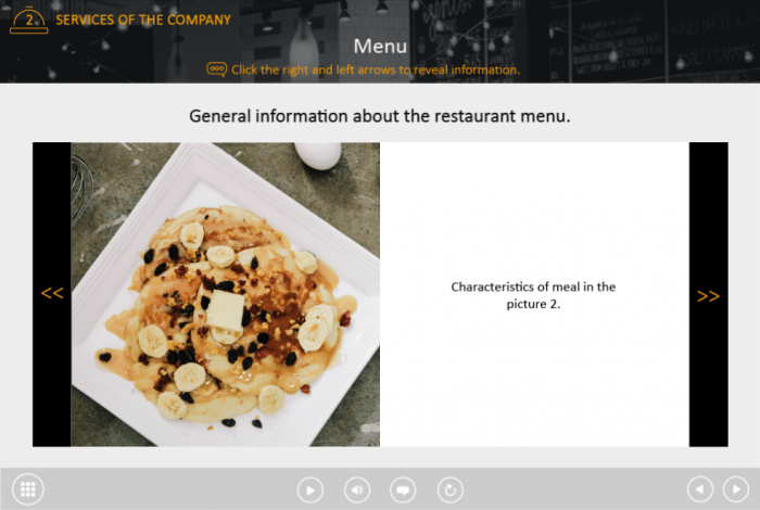 Restaurant Menu Slideshow — Captivate Template-44576