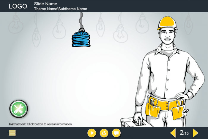 Smiling Constructor Vector Character — Lectora Publisher e-Learning Templates
