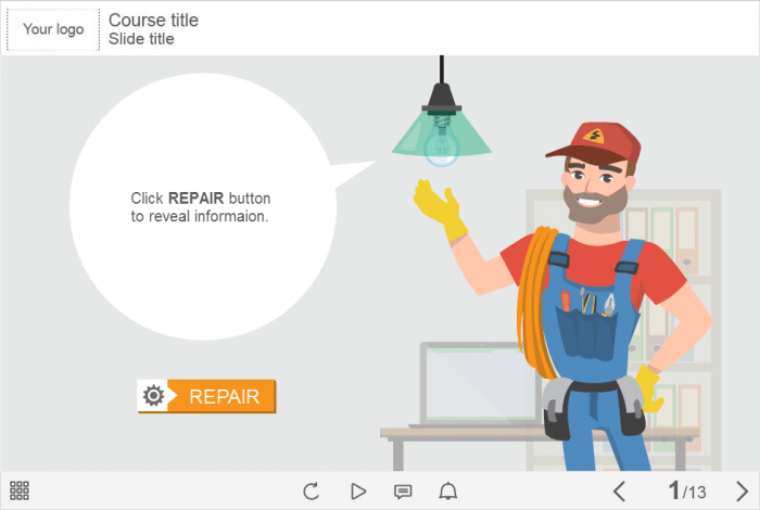 Vector Man with Callout — Lectora Publisher eLearning Asset