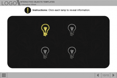 Clickable Light Bulbs — Lectora Template-44097