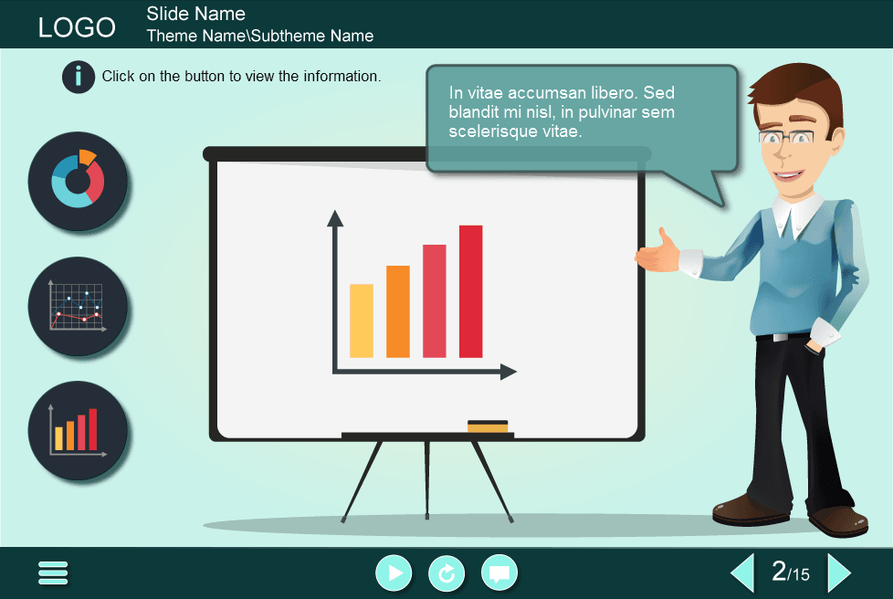 Vector Man Holding Presentation — Lectora Template Vector Man Holding Presentation — Lectora Template