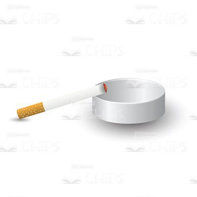 Cigarette With Ashtray Vector Image-0