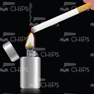 Cigarette With Lighter Vector Image-0