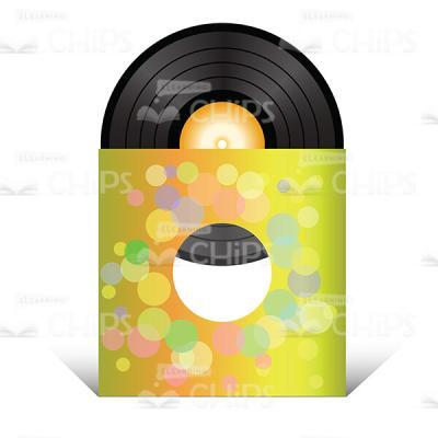 Vinyl Music Plate with Cover Vector Image-0