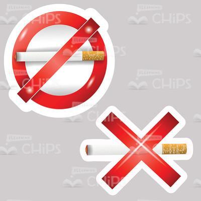 Set of Two Stop Smoking Signs Vector Artwork-0