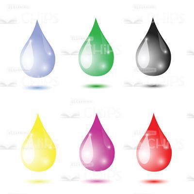 Set of Colored Drops Vector Image-0