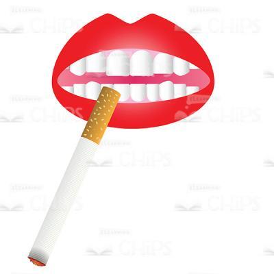 Mouth with Cigarette Vector Image-0