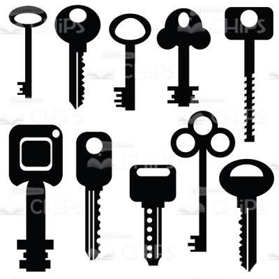 Black Keys Silhouettes Vector Image-0