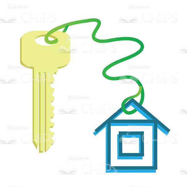 Key with Key Fob Vector Image-0