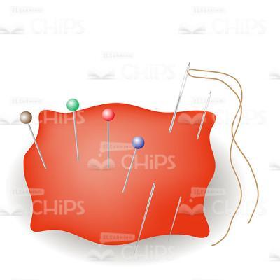 Pillow with Needles Vector Image-0