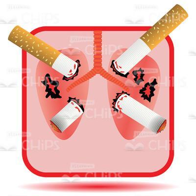 Cigarettes Pierced Through The Lungs Vector Image-0